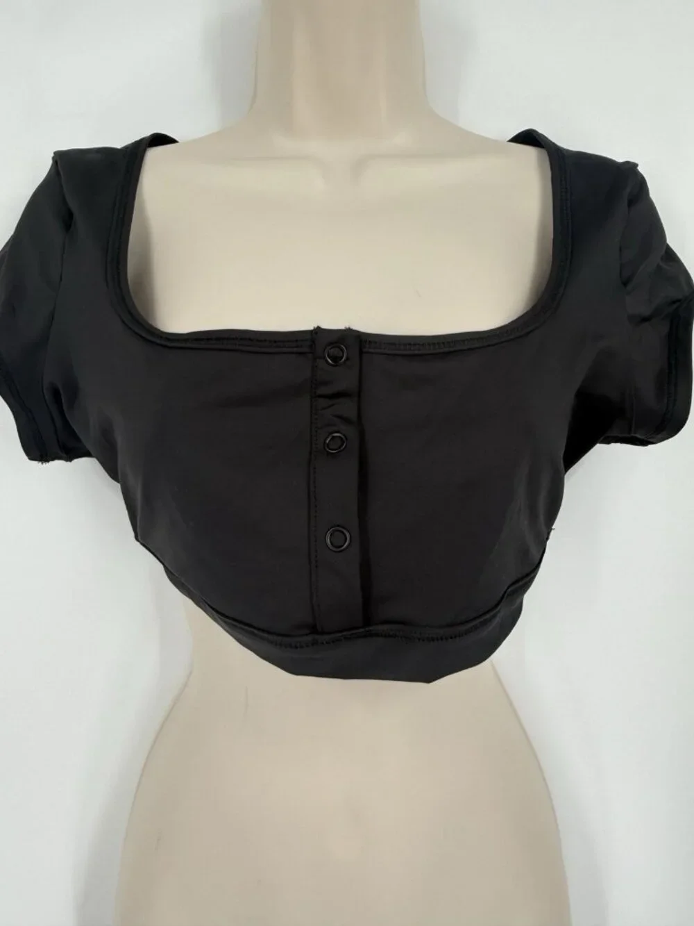 SKIMS Swim Super Cropped T-Shirt Black Size XL